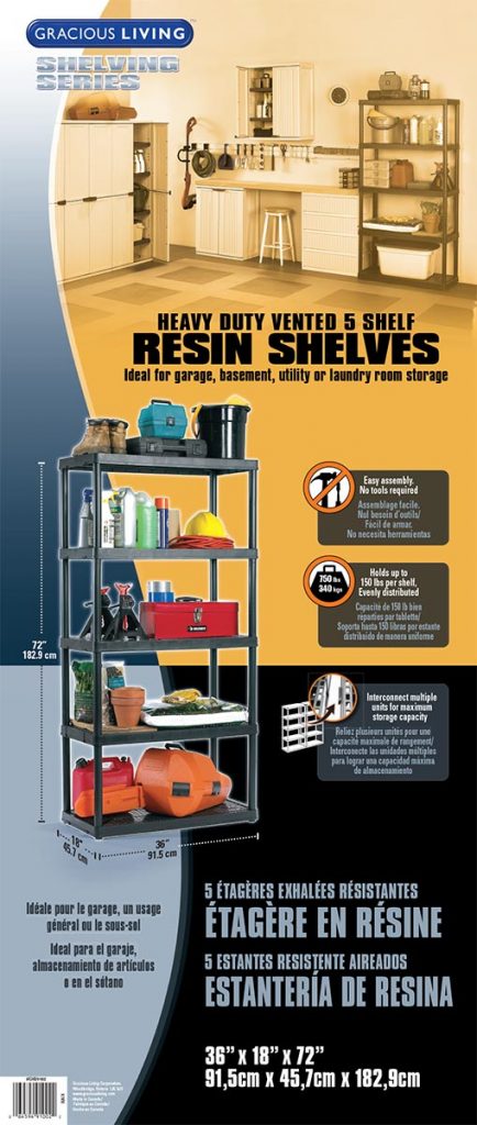 HD-Resin-Shelves Gracious Living Inc. - Resin Shelving Packaging
