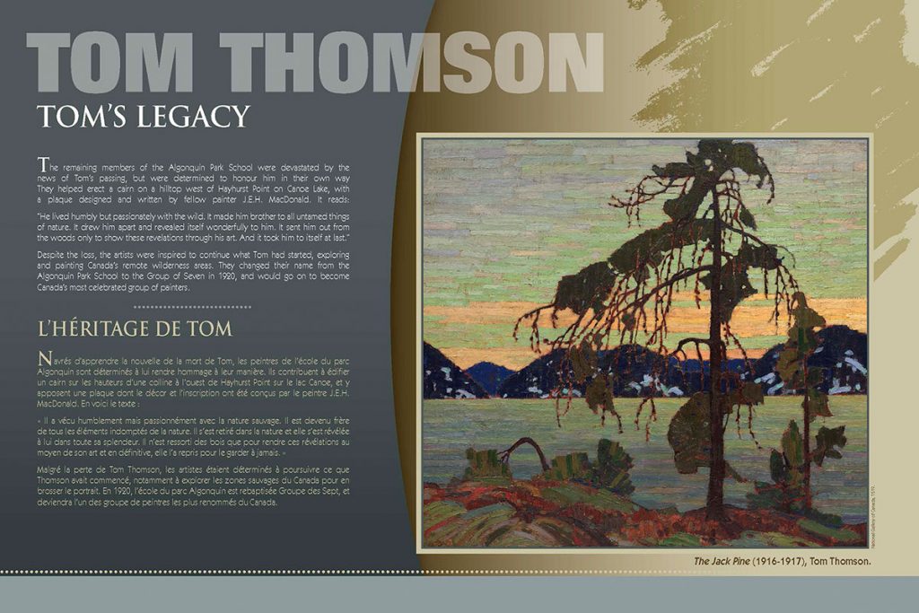 Tom Thomson Legacy Path Interpretive Panel 4 Tom Thomson Legacy Path Interpretive Panel 4